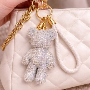 Oversized Sparkly Teddy Charm ✨ Luxe Rhinestone Bag Charm BIG Cute Keychain